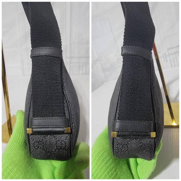Authentic GUCCI DENIMJACKIE SHOULDER BAG BLACK/DARK GREY - Picture 10 of 12